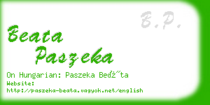 beata paszeka business card